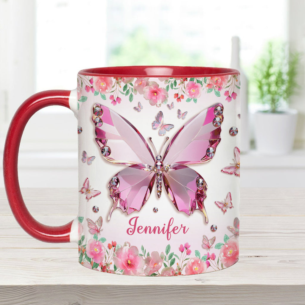 Love Butterflies - Personalized Butterfly Accent Mug