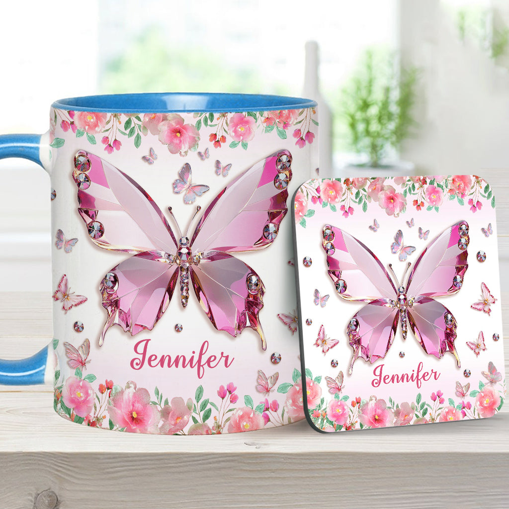 Love Butterflies - Personalized Butterfly Accent Mug
