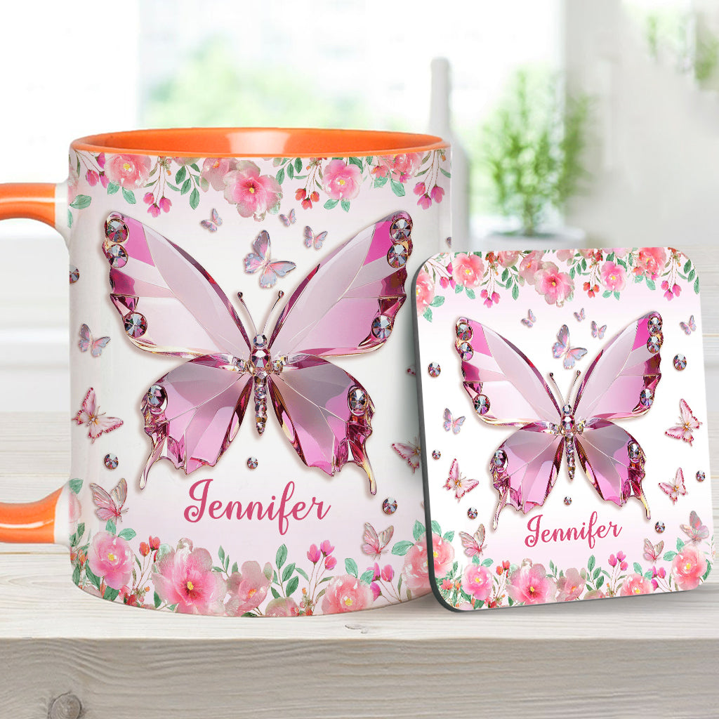 Love Butterflies - Personalized Butterfly Accent Mug
