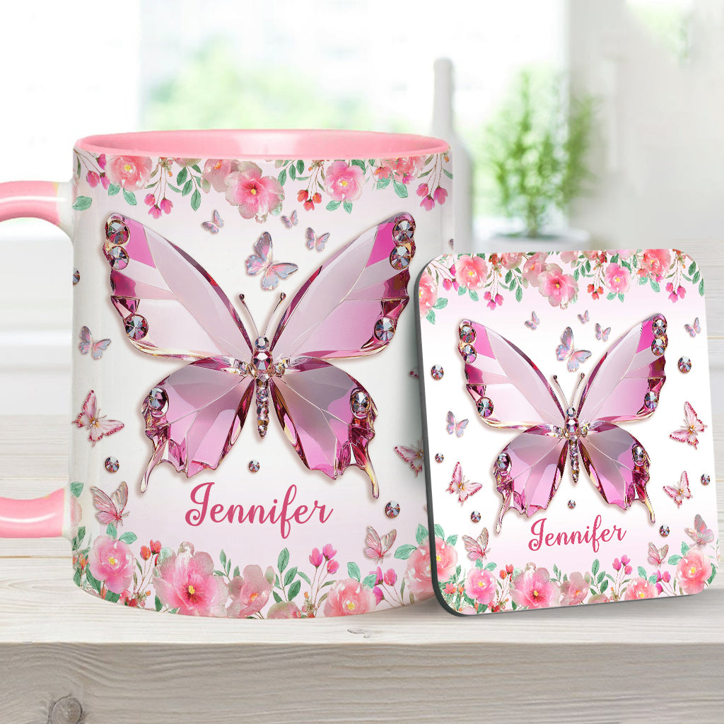 Love Butterflies - Personalized Butterfly Accent Mug