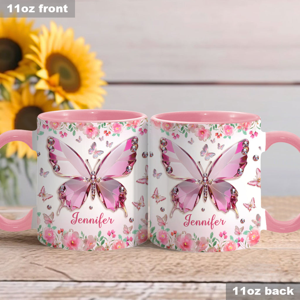 Love Butterflies - Personalized Butterfly Accent Mug
