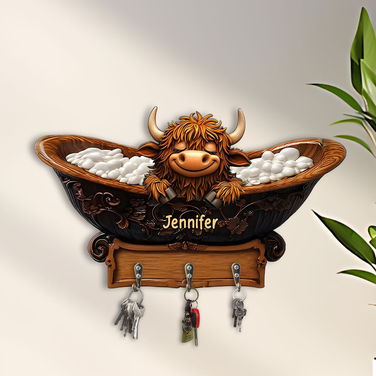 Cute Cow - Personalized Custom Shaped Key Rack