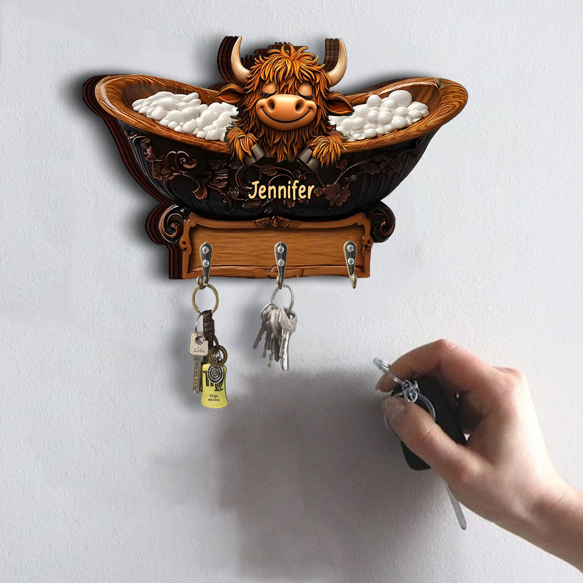 Cute Cow - Personalized Custom Shaped Key Rack
