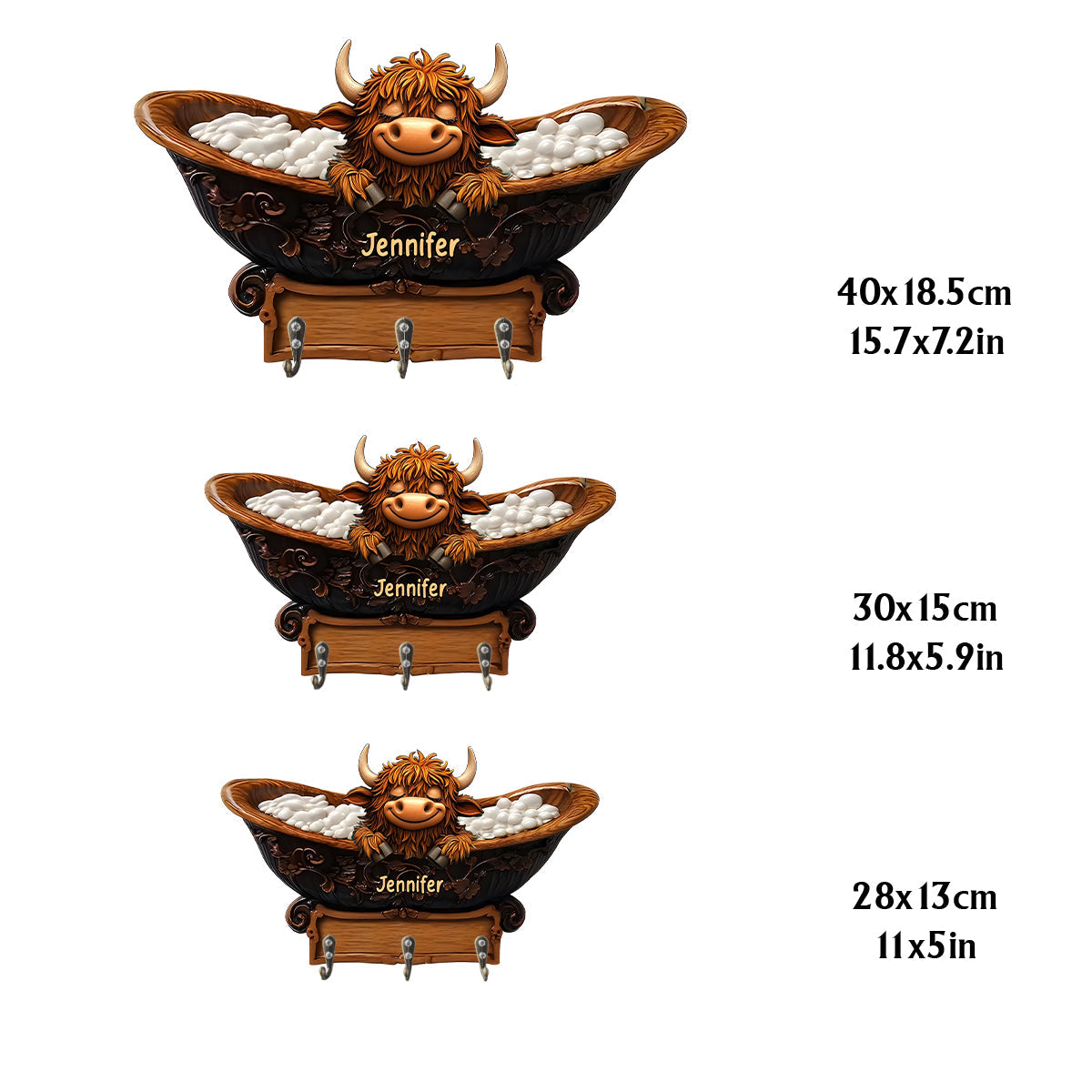 Cute Cow - Personalized Custom Shaped Key Rack