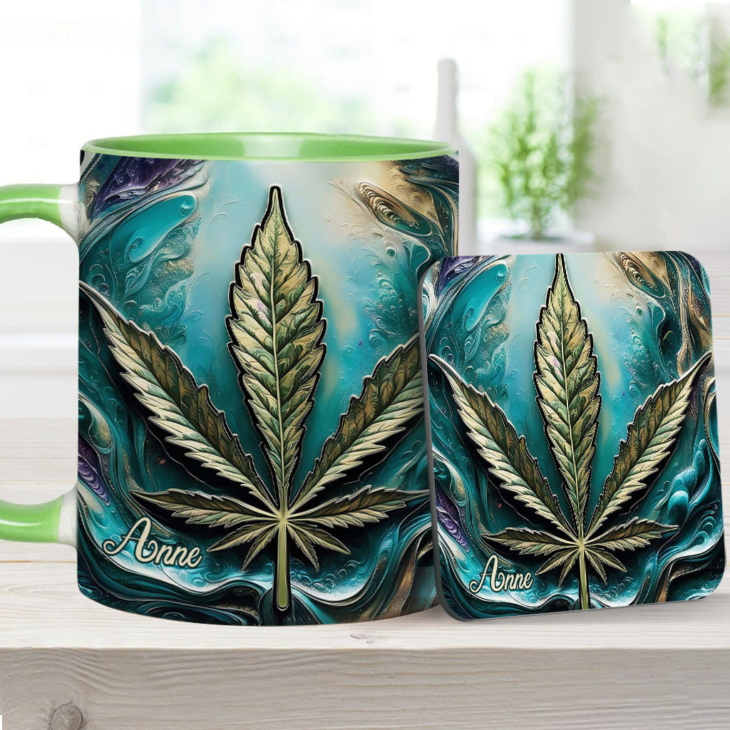 Mug psychédélique personnalisé avec motif cannabis