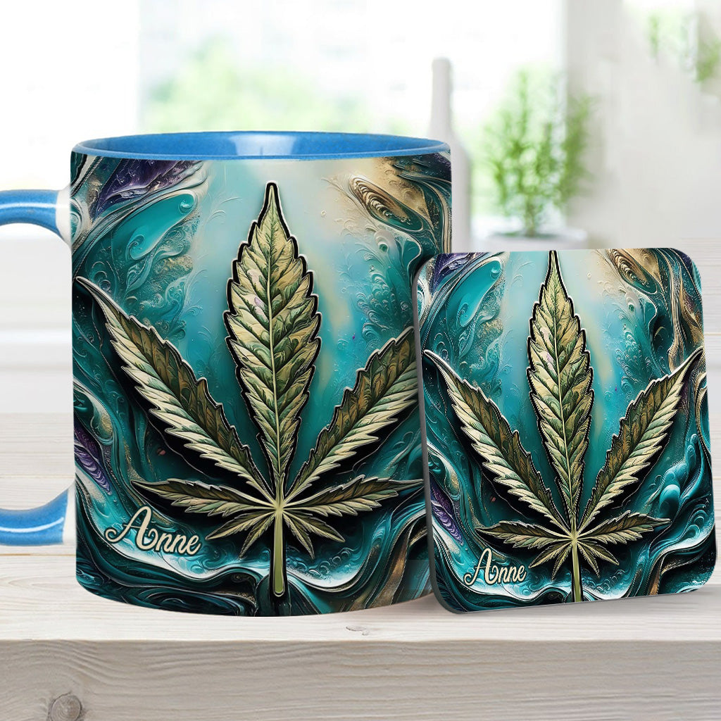 Mug psychédélique personnalisé avec motif cannabis