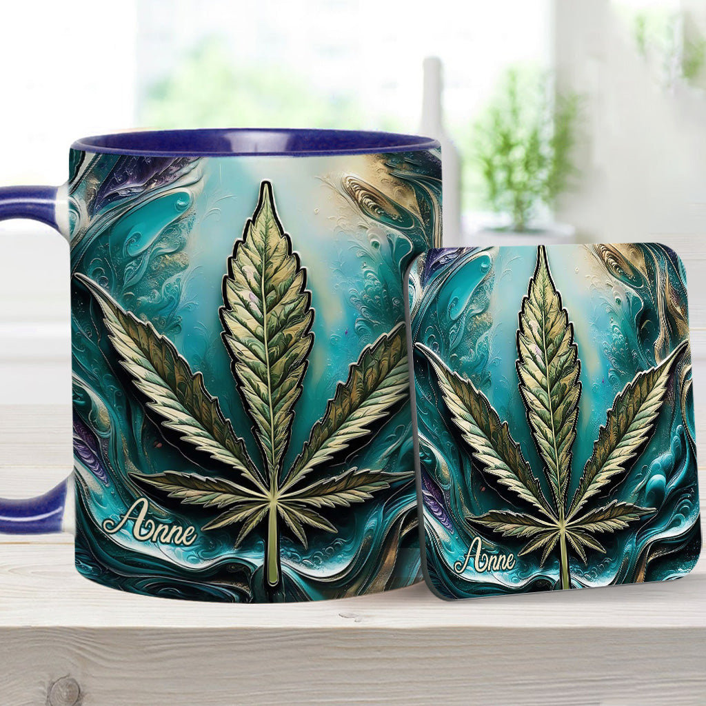 Mug psychédélique personnalisé avec motif cannabis