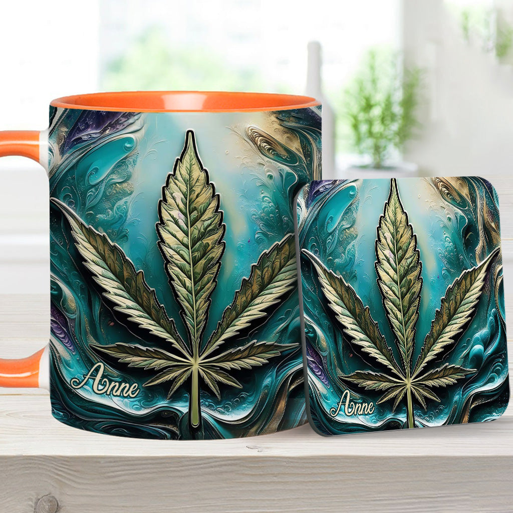 Mug psychédélique personnalisé avec motif cannabis