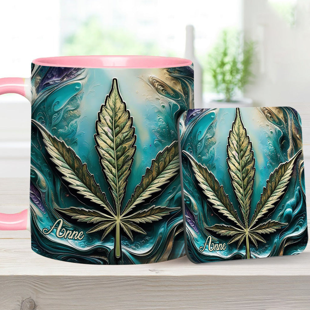 Mug psychédélique personnalisé avec motif cannabis