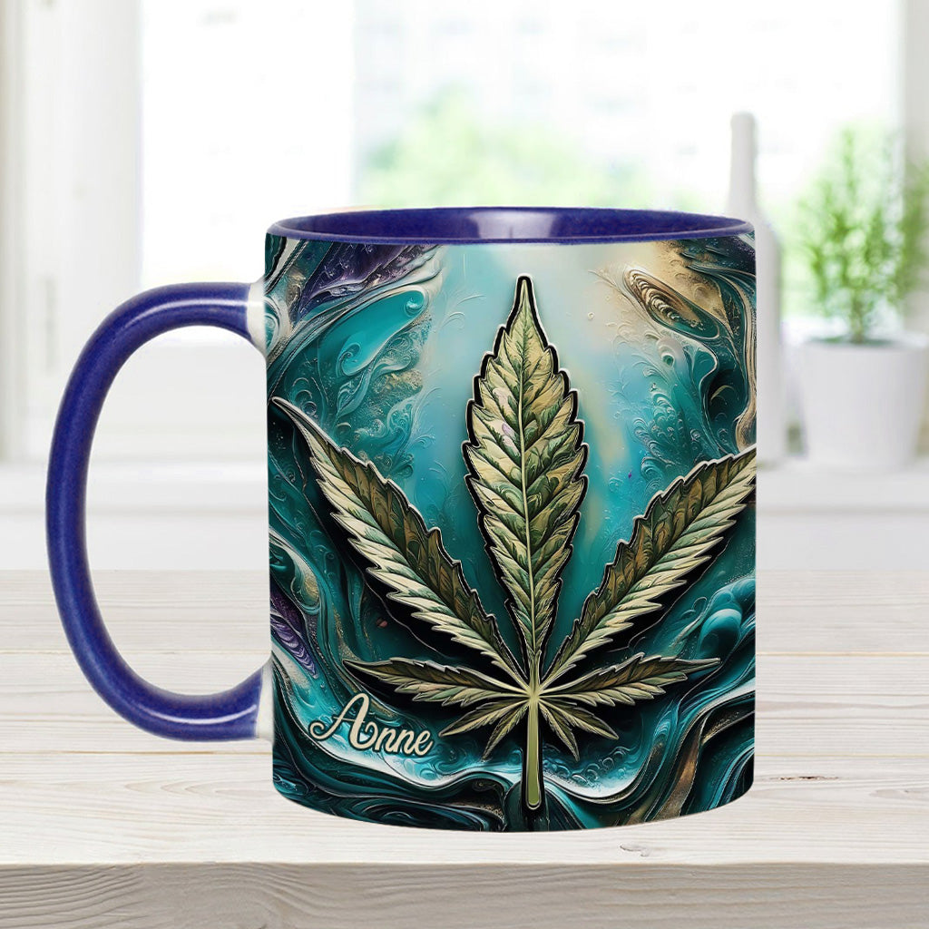 Mug psychédélique personnalisé avec motif cannabis