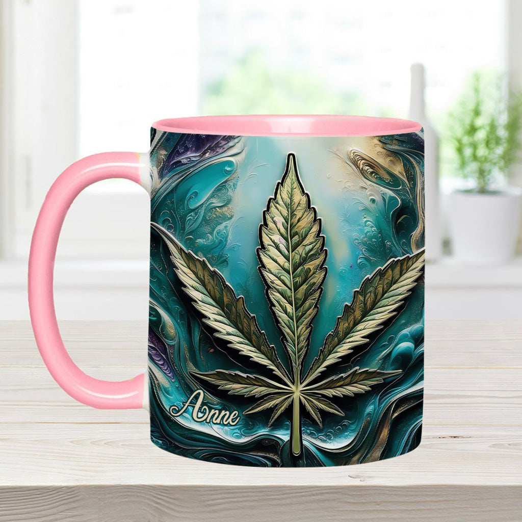 Mug psychédélique personnalisé avec motif cannabis