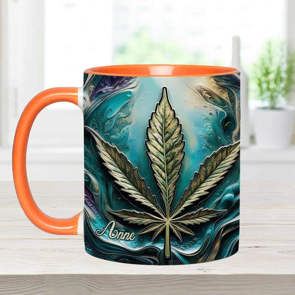 Mug psychédélique personnalisé avec motif cannabis