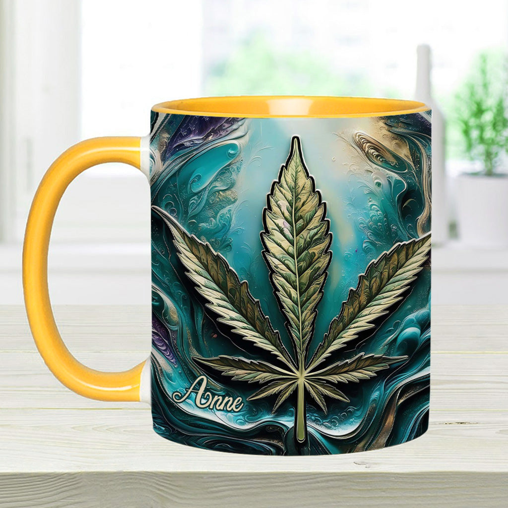 Mug psychédélique personnalisé avec motif cannabis