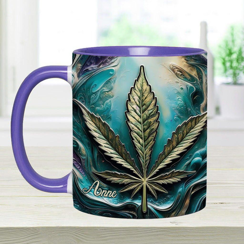 Mug psychédélique personnalisé avec motif cannabis