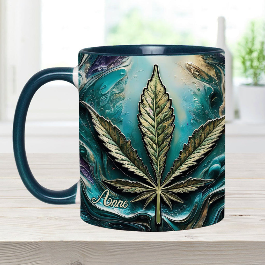Mug psychédélique personnalisé avec motif cannabis