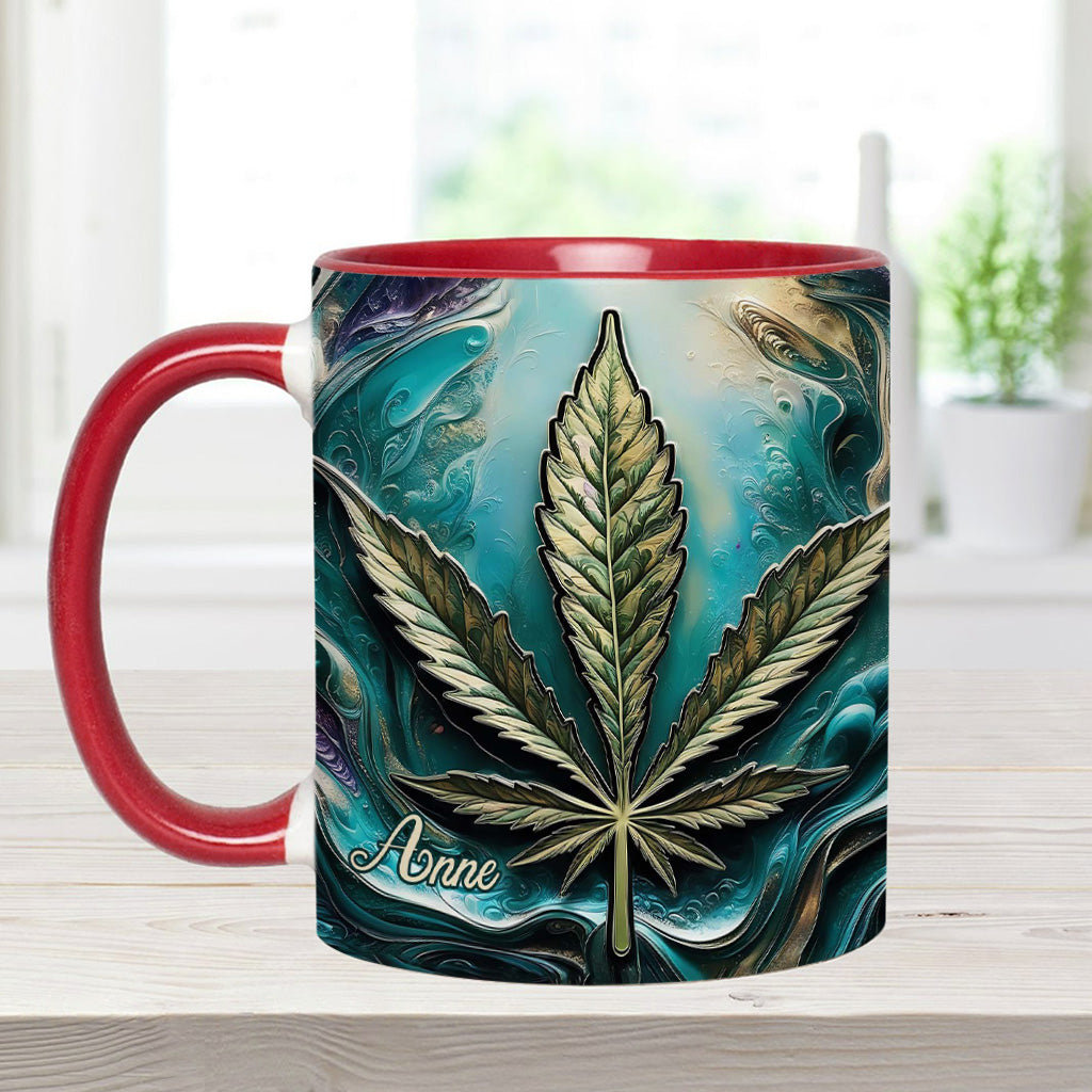 Mug psychédélique personnalisé avec motif cannabis