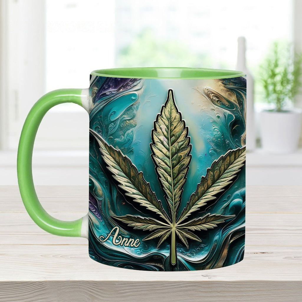 Mug psychédélique personnalisé avec motif cannabis