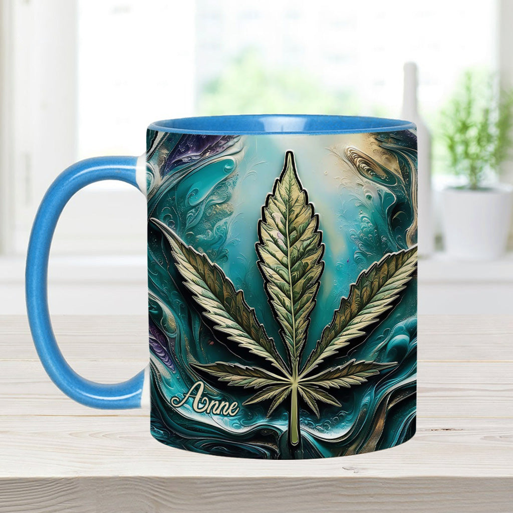 Mug psychédélique personnalisé avec motif cannabis