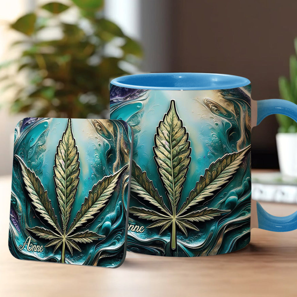 Mug psychédélique personnalisé avec motif cannabis