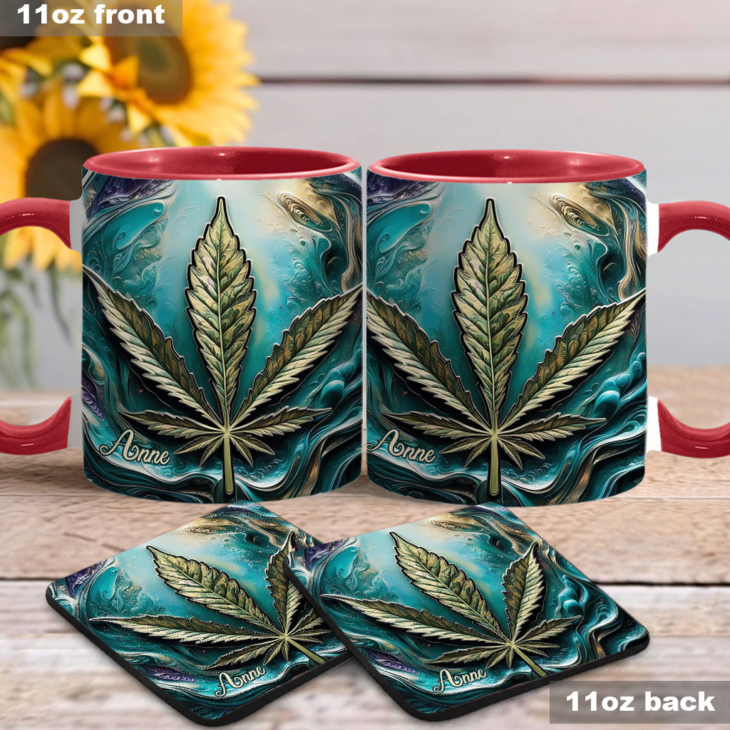 Mug psychédélique personnalisé avec motif cannabis