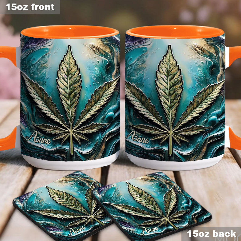 Mug psychédélique personnalisé avec motif cannabis