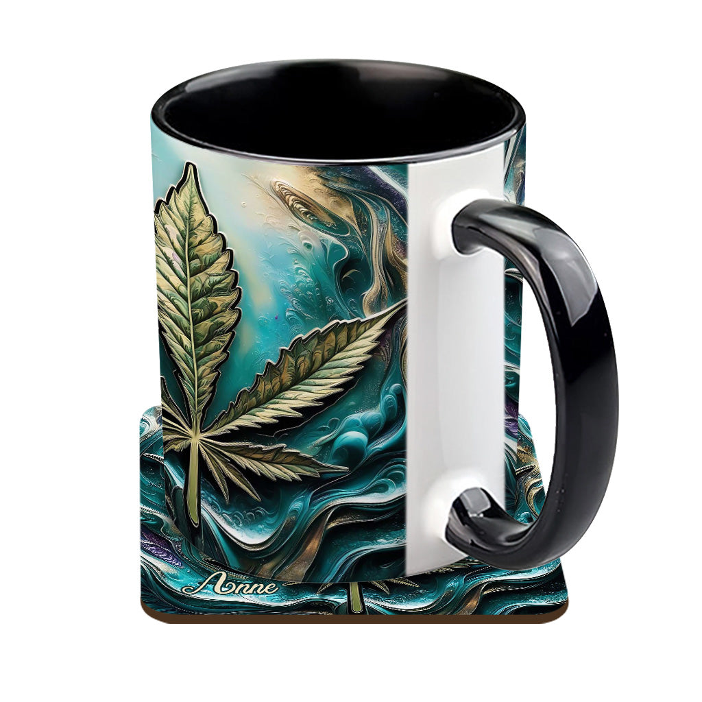 Mug psychédélique personnalisé avec motif cannabis