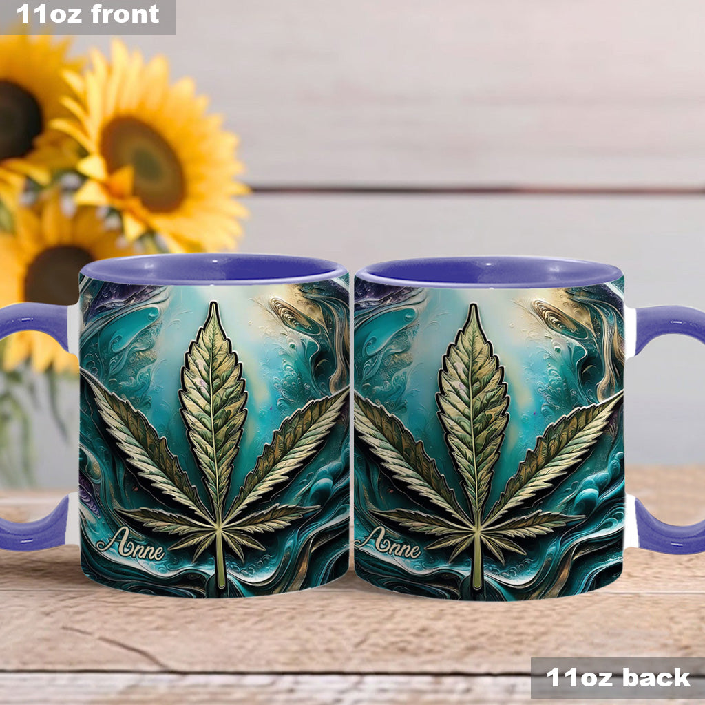 Mug psychédélique personnalisé avec motif cannabis