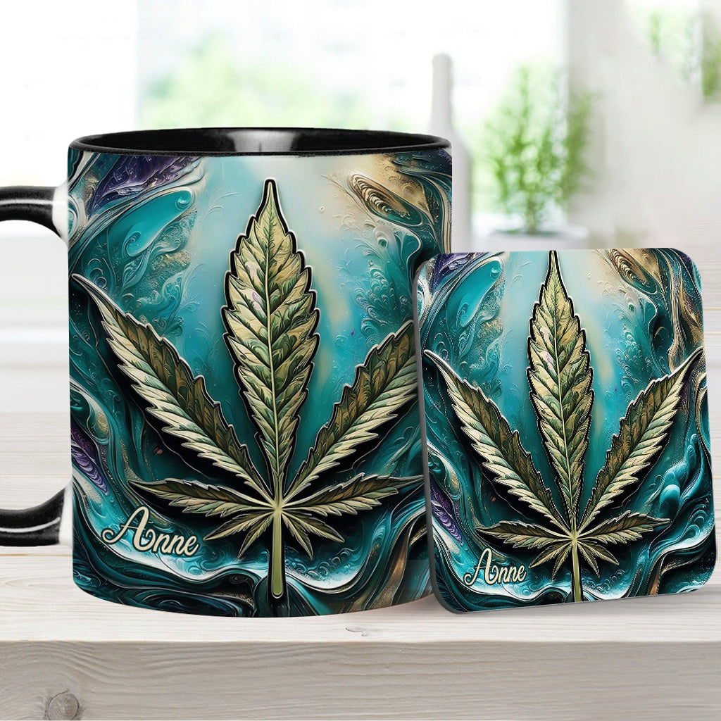 Mug psychédélique personnalisé avec motif cannabis
