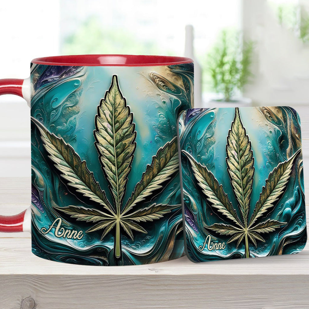 Mug psychédélique personnalisé avec motif cannabis