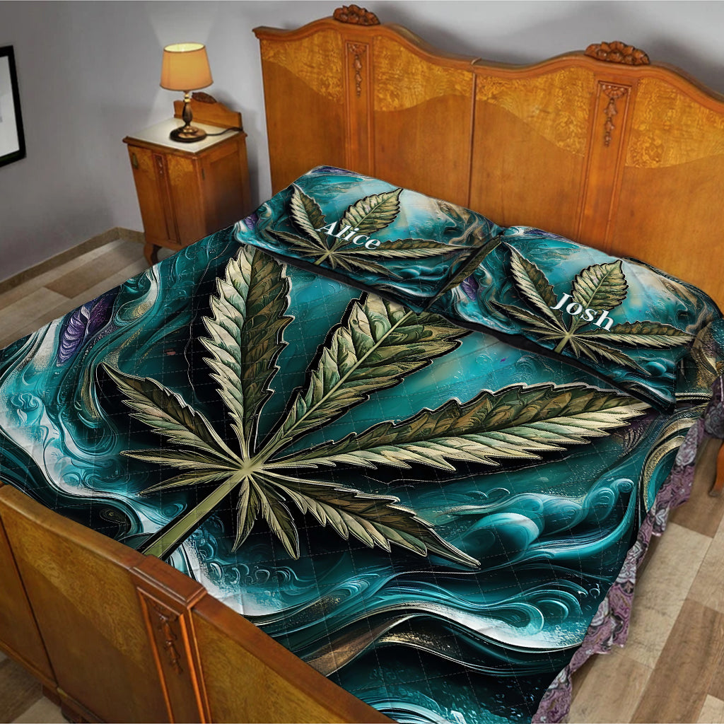 Psychedelic - Personalized Weed Quilt Set