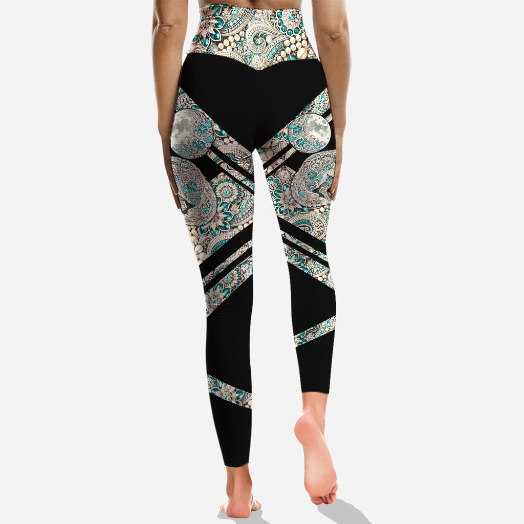 Loup des neiges majestueux - Sweat à capuche et leggings personnalisés Loup