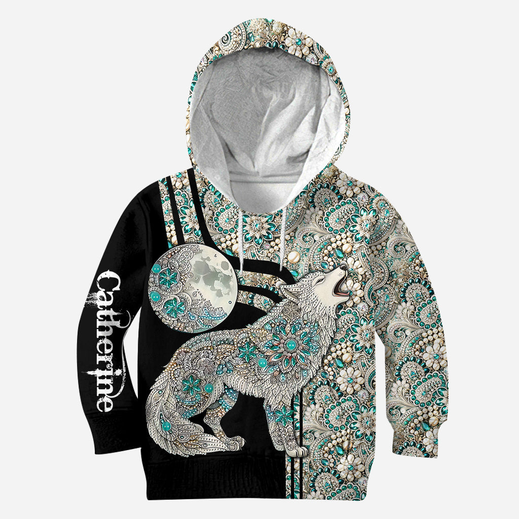 Loup des neiges majestueux - Sweat à capuche et leggings personnalisés Loup