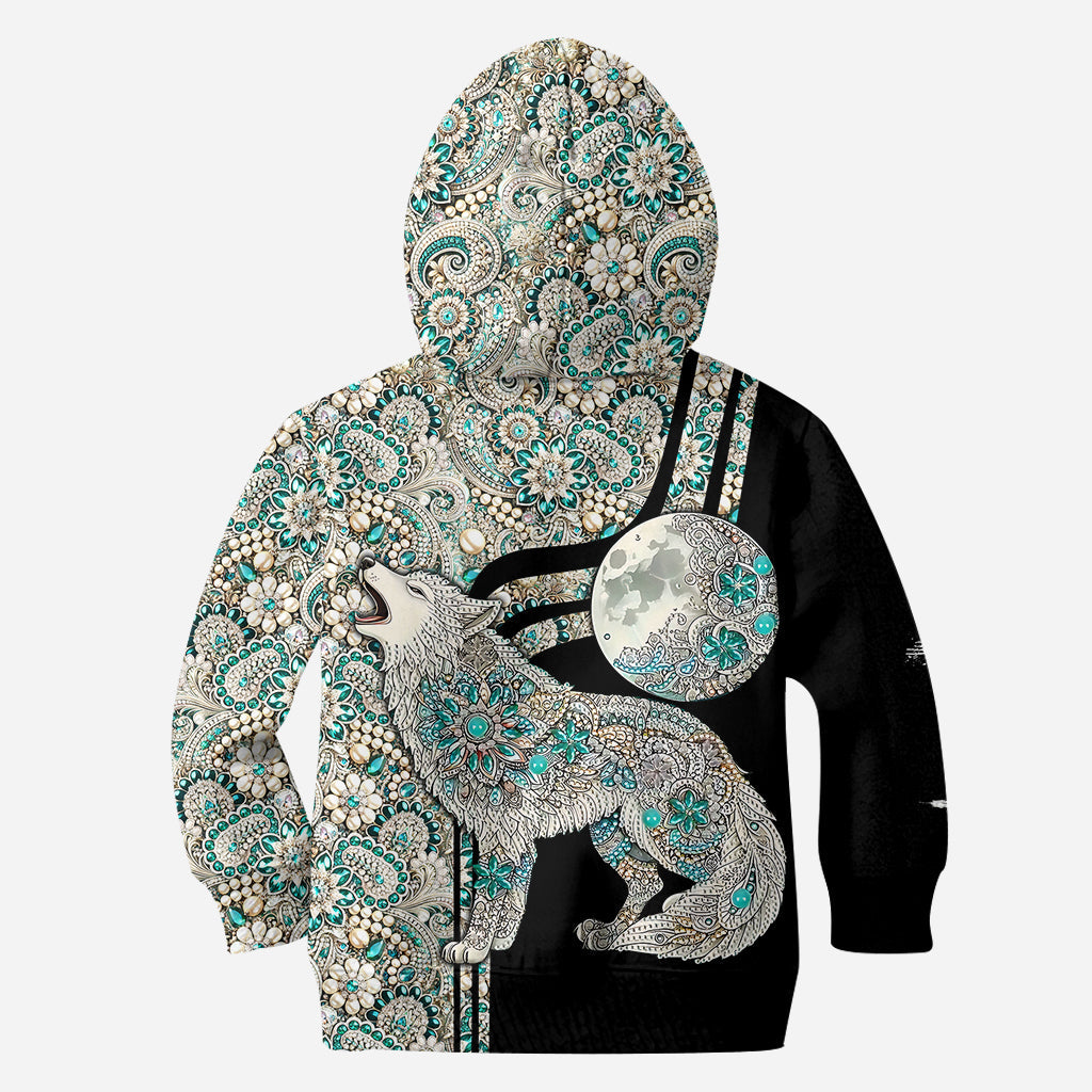 Loup des neiges majestueux - Sweat à capuche et leggings personnalisés Loup