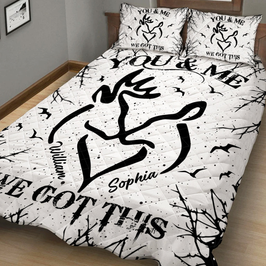 Ensemble de courtepointe de chasse personnalisé Wild Couple -