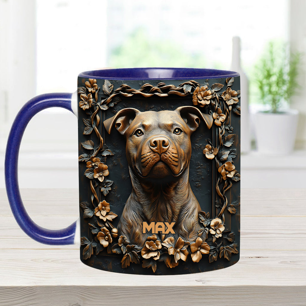 Strong Pitbull - Personalized Dog Accent Mug