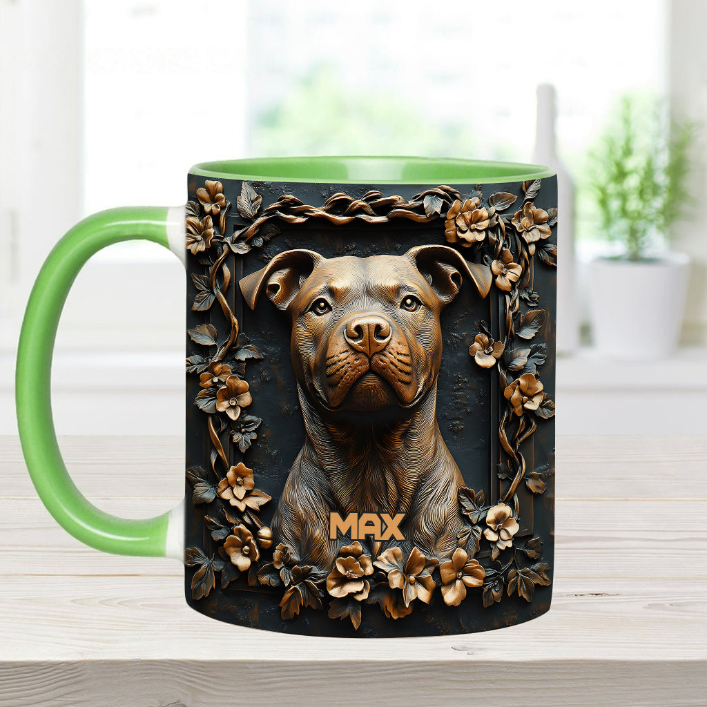 Strong Pitbull - Personalized Dog Accent Mug