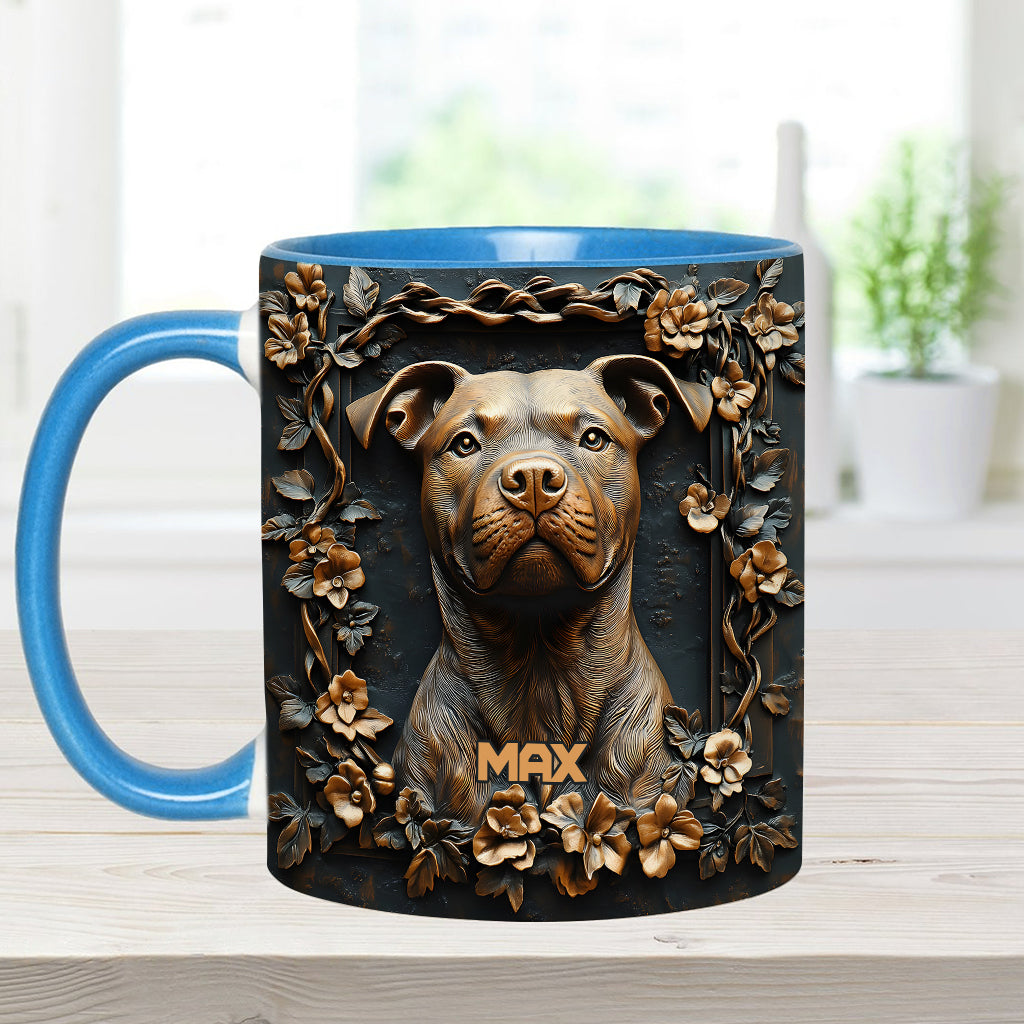 Strong Pitbull - Personalized Dog Accent Mug