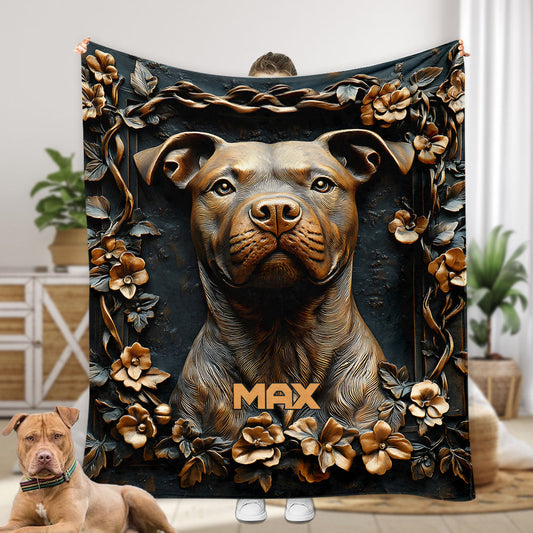 Couverture personnalisée pour chien Pitbull robuste