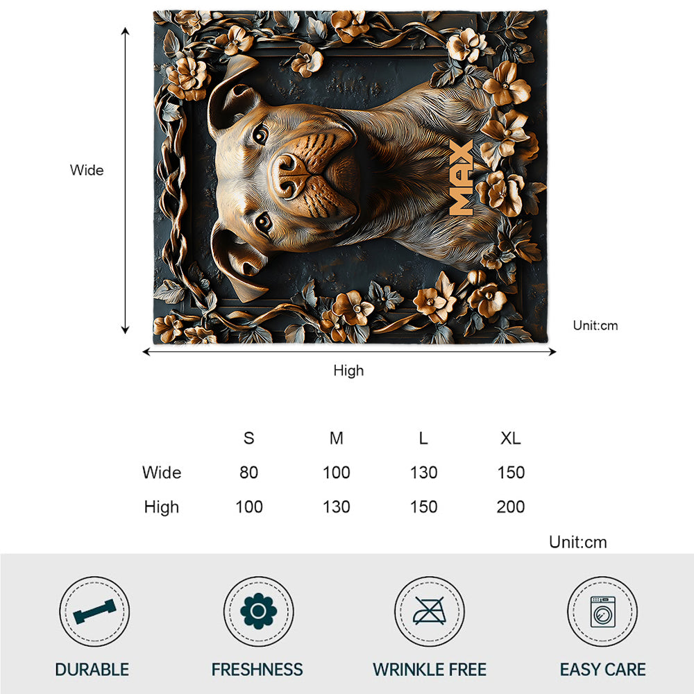 Strong Pitbull - Personalized Dog Blanket