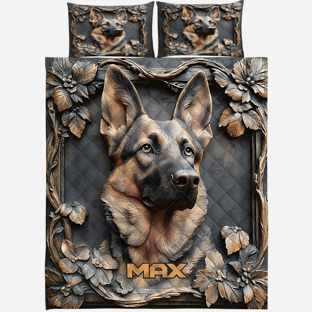 Strong German Shepherd - Personalized Dog Quilt Set