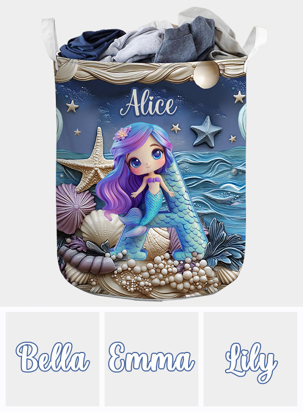 Panier de rangement enfant adorable avec lettre sirène