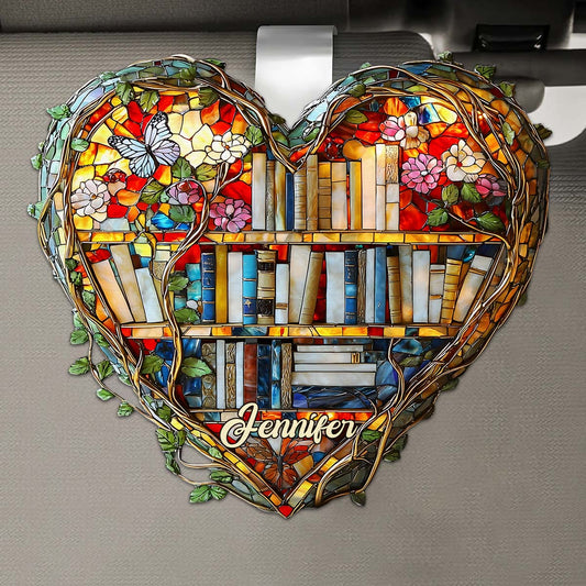 Juste une fille qui aime les livres - Clip de pare-soleil de voiture personnalisé en forme de livre