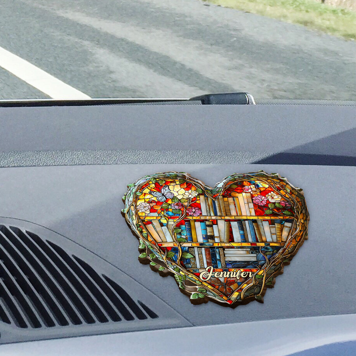 Juste une fille qui aime les livres - Clip de pare-soleil de voiture personnalisé en forme de livre