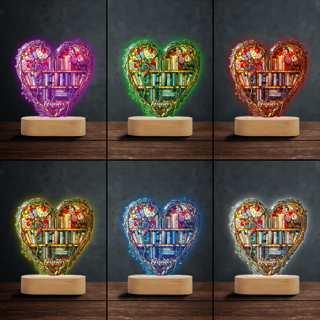 Just Love Books - Personalized Book Shaped Plaque Light Base