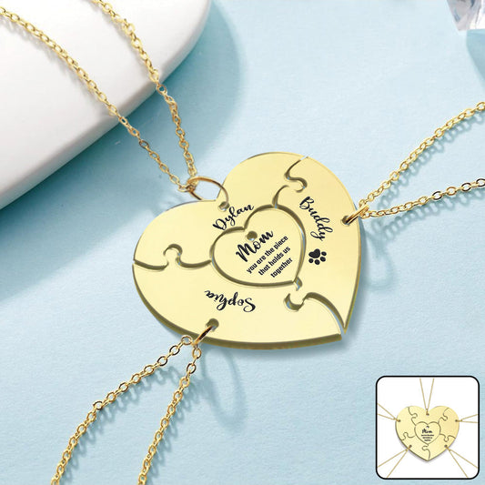 Tu es le lien qui nous unit - Collier pendentif personnalisé assorti pour maman