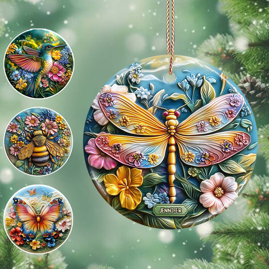 Beautiful Garden - Personalized Gardening Ceramic Circle Ornament