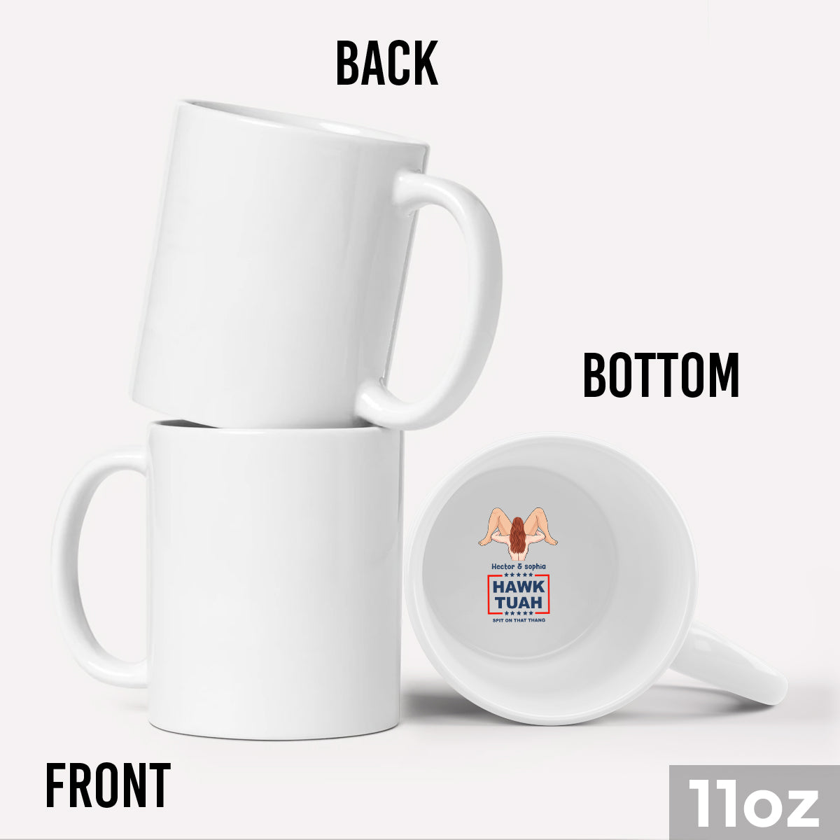 Mug Hawk Tuah - Message caché personnalisé pour couple