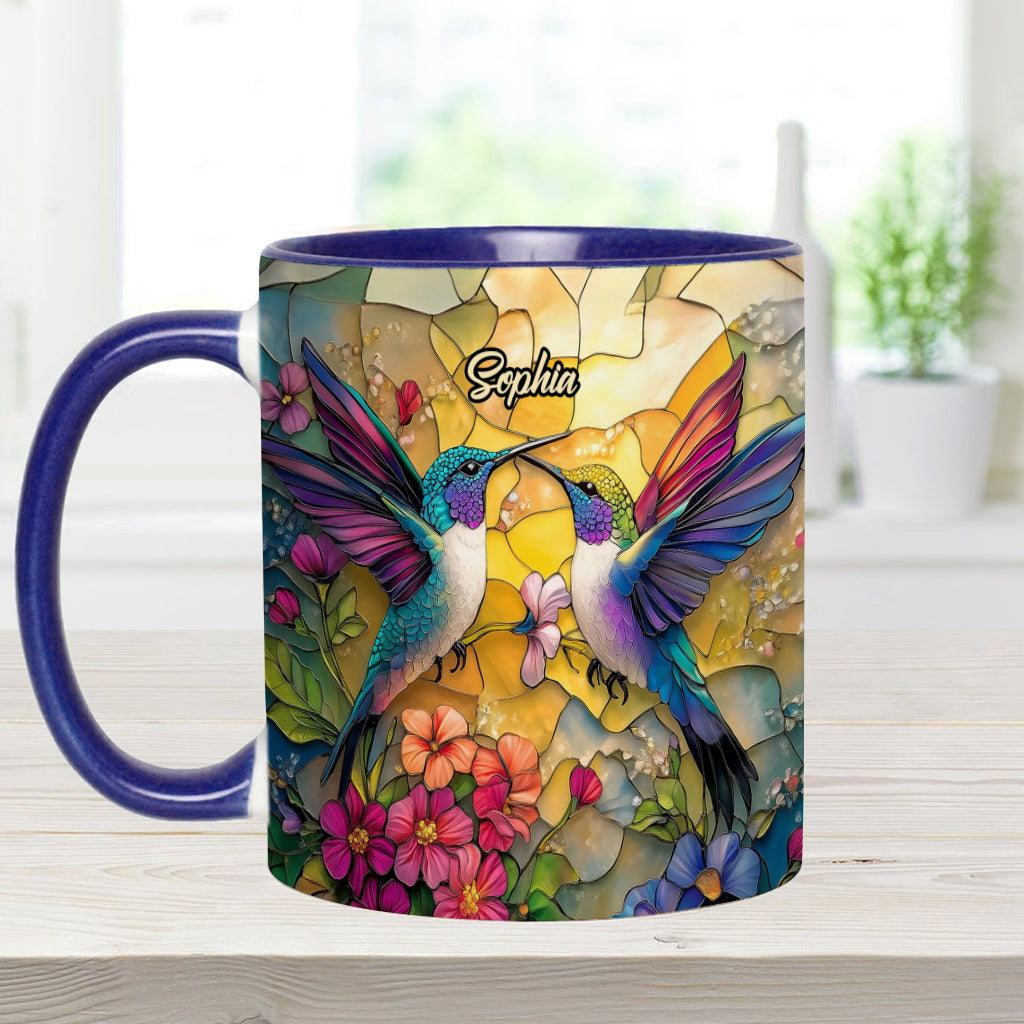 Beautiful Hummingbird - Personalized Hummingbird Accent Mug