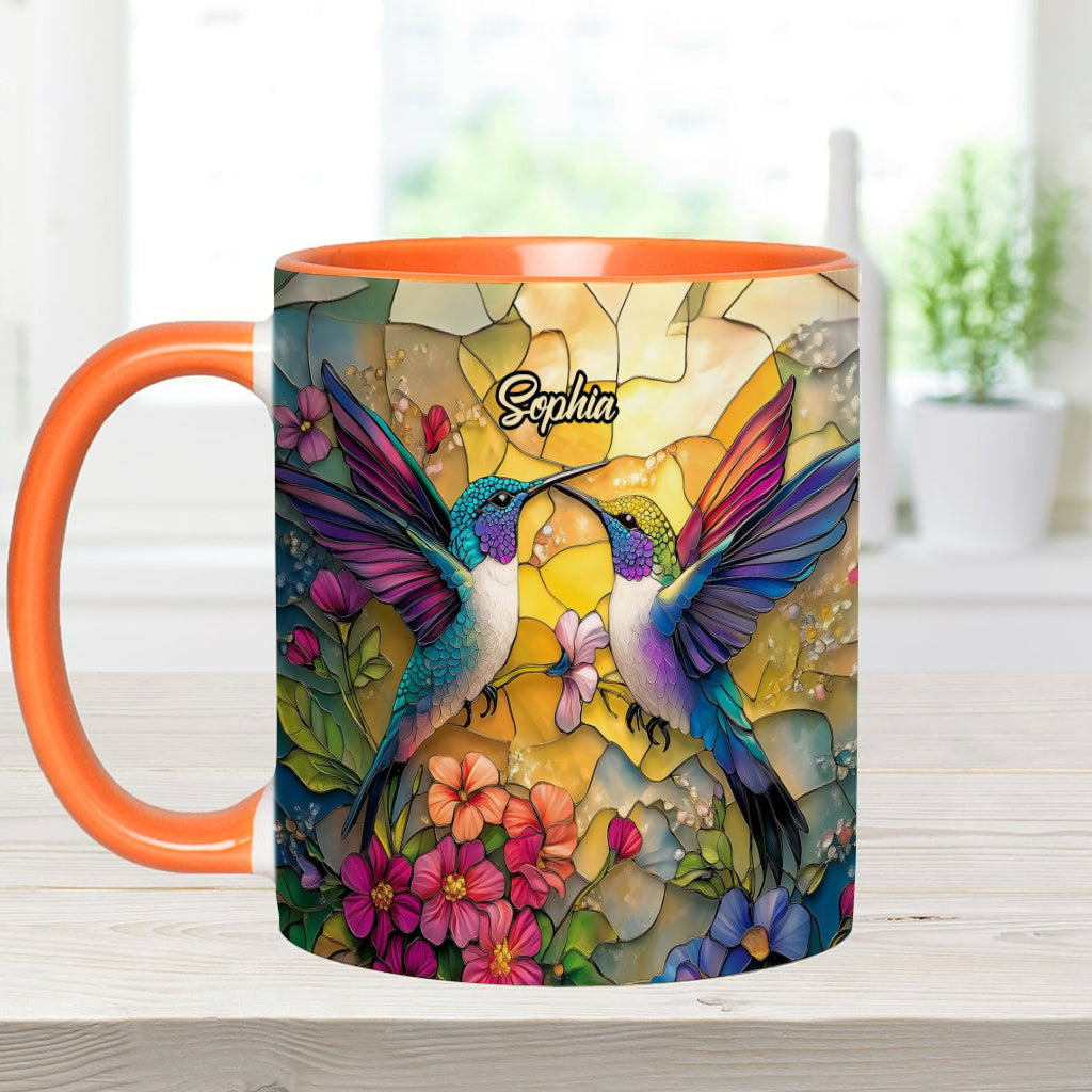 Beautiful Hummingbird - Personalized Hummingbird Accent Mug