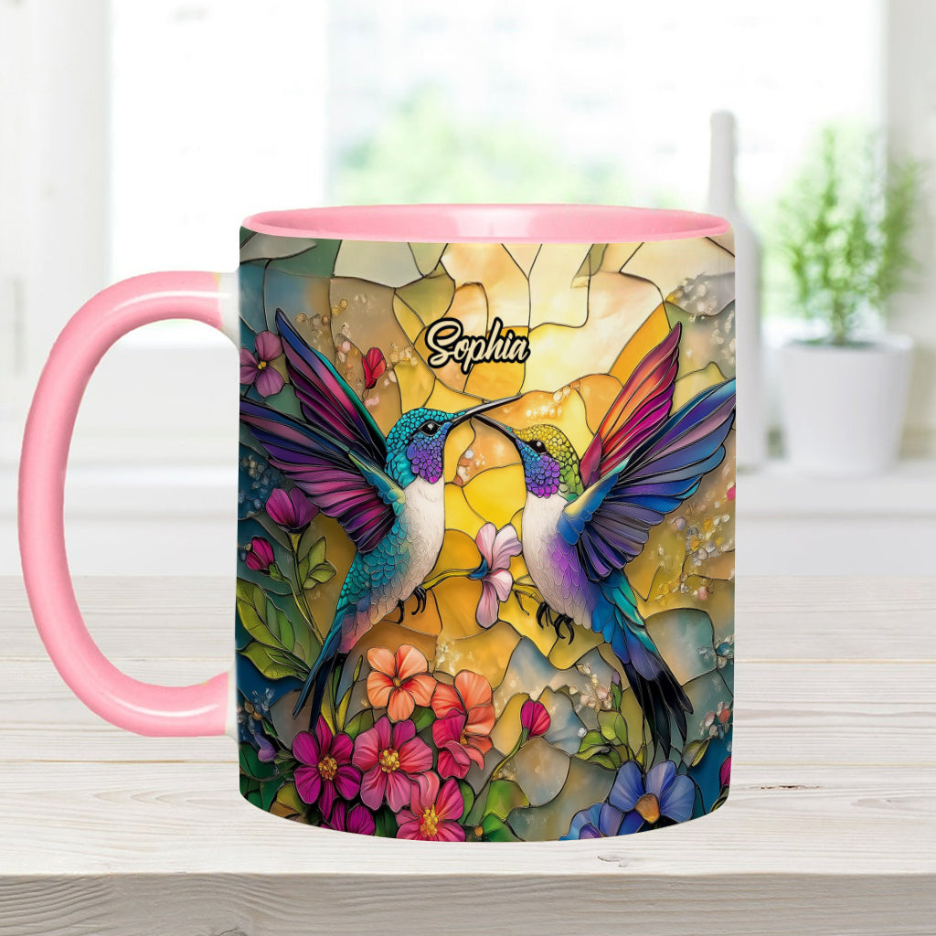 Beautiful Hummingbird - Personalized Hummingbird Accent Mug